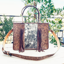 Load image into Gallery viewer, Paradise Valley Western Leather Tote Bag