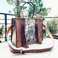 Load image into Gallery viewer, Paradise Valley Western Leather Tote Bag