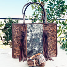 Load image into Gallery viewer, Paradise Valley Western Leather Tote Bag