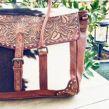 Load image into Gallery viewer, Boiler Bay Hand Tooled Leather Tote Bag
