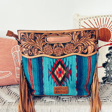 Load image into Gallery viewer, Blue Lagoon Western Leather Crossbody Purse