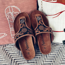 Load image into Gallery viewer, Caldwell Hand Tooled Leather Sandals