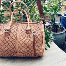 Load image into Gallery viewer, Frontier Belle Hand Tooled Leather Duffel Bag