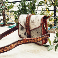 Load image into Gallery viewer, Cowhide Beauty Hand Tooled Leather Shoulder Bag