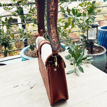 Load image into Gallery viewer, Cowhide Beauty Hand Tooled Leather Shoulder Bag