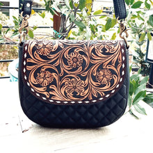 Load image into Gallery viewer, Windmill Way Hand Tooled Leather Crossbody Purse