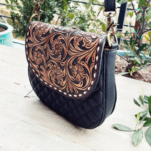 Load image into Gallery viewer, Windmill Way Hand Tooled Leather Crossbody Purse