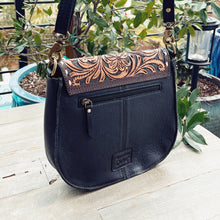 Load image into Gallery viewer, Windmill Way Hand Tooled Leather Crossbody Purse