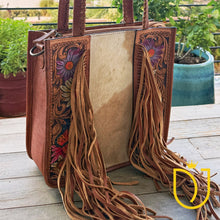 Load image into Gallery viewer, Spring Blooms Hair On Medium Western Leather Shoulder Bag
