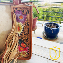 Load image into Gallery viewer, Spring Blooms Hair On Medium Western Leather Shoulder Bag