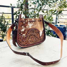 Load image into Gallery viewer, Beaver Valley Hand Tooled Leather Hobo Purse