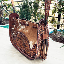 Load image into Gallery viewer, Beaver Valley Hand Tooled Leather Hobo Purse