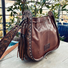 Load image into Gallery viewer, Beaver Valley Hand Tooled Leather Hobo Purse