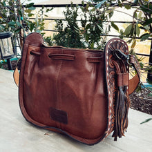 Load image into Gallery viewer, Beaver Valley Hand Tooled Leather Hobo Purse