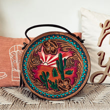 Load image into Gallery viewer, Little Sahara Hand Tooled Leather Canteen Crossbody Purse