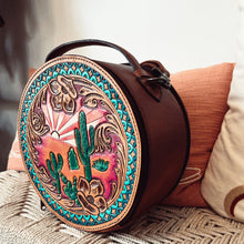 Load image into Gallery viewer, Little Sahara Hand Tooled Leather Canteen Crossbody Purse