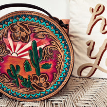 Load image into Gallery viewer, Little Sahara Hand Tooled Leather Canteen Crossbody Purse