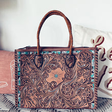 Load image into Gallery viewer, Point Blank Hand Tooled Leather Shoulder Bag