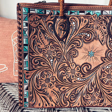 Load image into Gallery viewer, Point Blank Hand Tooled Leather Shoulder Bag