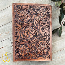 Load image into Gallery viewer, Graceful Hand Tooled Leather Bible Cover