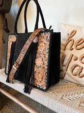 Load image into Gallery viewer, Black Hills Suede Leather Tote Bag