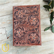 Load image into Gallery viewer, Divine Hand Tooled Leather Bible Cover
