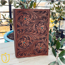 Load image into Gallery viewer, Divine Hand Tooled Leather Bible Cover