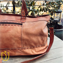 Load image into Gallery viewer, The Wilcox Vintage Leather Weekender Duffel Bag