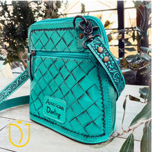 Load image into Gallery viewer, Frontier Freedom Hand Tooled Leather Crossbody Purse