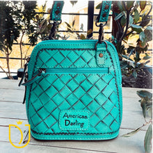 Load image into Gallery viewer, Frontier Freedom Hand Tooled Leather Crossbody Purse