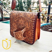 Load image into Gallery viewer, San Mateo Hand Tooled Leather Crossbody Purse