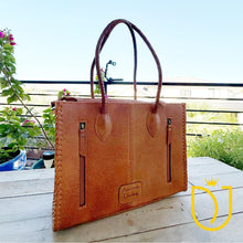 Load image into Gallery viewer, Wheatland Hand Tooled Leather Tote Bag