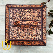 Load image into Gallery viewer, Saddlewood Hand Tooled Leather Jewelry Box