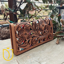 Load image into Gallery viewer, Carmichael Tan Hand Tooled Leather Wallet