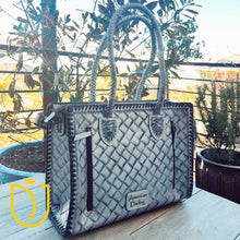 Load image into Gallery viewer, Silver Spur Hand Tooled Leather Tote Bag