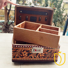 Load image into Gallery viewer, High Desert Hand Tooled Leather Jewelry Box