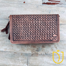 Load image into Gallery viewer, Great Plains Hand Tooled Leather Crossbody Wallet