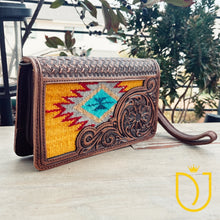 Load image into Gallery viewer, Great Plains Hand Tooled Leather Crossbody Wallet