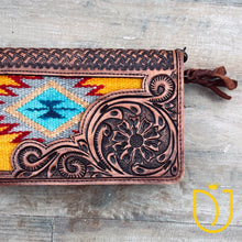Load image into Gallery viewer, Great Plains Hand Tooled Leather Crossbody Wallet