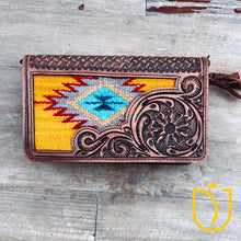 Load image into Gallery viewer, Great Plains Hand Tooled Leather Crossbody Wallet