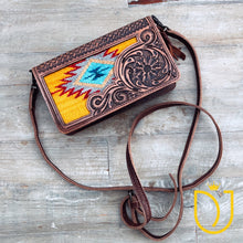 Load image into Gallery viewer, Great Plains Hand Tooled Leather Crossbody Wallet