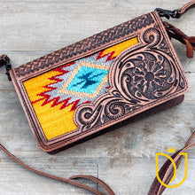 Load image into Gallery viewer, Great Plains Hand Tooled Leather Crossbody Wallet