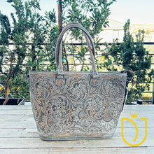 Load image into Gallery viewer, Weatherford Hand Tooled Leather Tote Bag