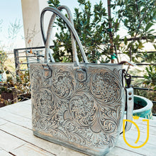 Load image into Gallery viewer, Weatherford Hand Tooled Leather Tote Bag