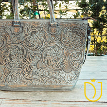 Load image into Gallery viewer, Weatherford Hand Tooled Leather Tote Bag