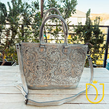 Load image into Gallery viewer, Weatherford Hand Tooled Leather Tote Bag
