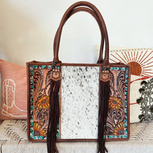 Load image into Gallery viewer, Country Meadows Western Leather Tote Bag