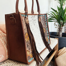 Load image into Gallery viewer, Country Meadows Western Leather Tote Bag