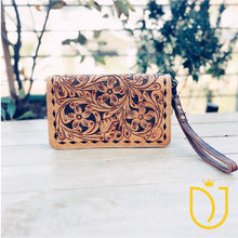 Load image into Gallery viewer, Canyon Breeze Hand Tooled Leather Crossbody Wallet