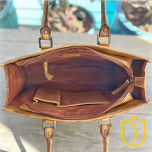 Load image into Gallery viewer, Golden Mustang Quilted Leather Tote Bag